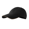 Cap unisex contrast 100% cotton - 306 - Black