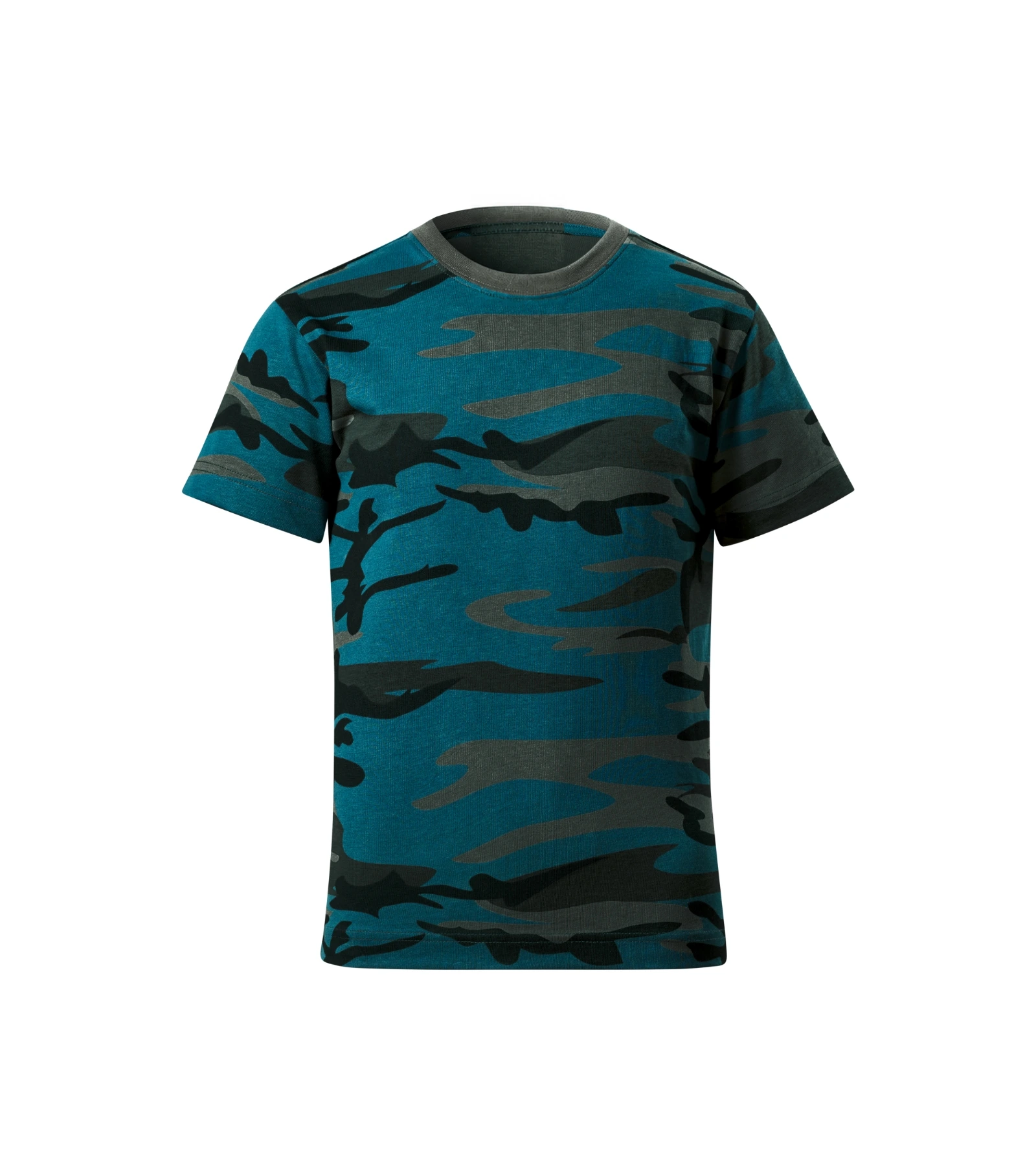Alder Path - T-shirt kids 100% cotton - 149, camouflage petrol, size 158 cm/12 years