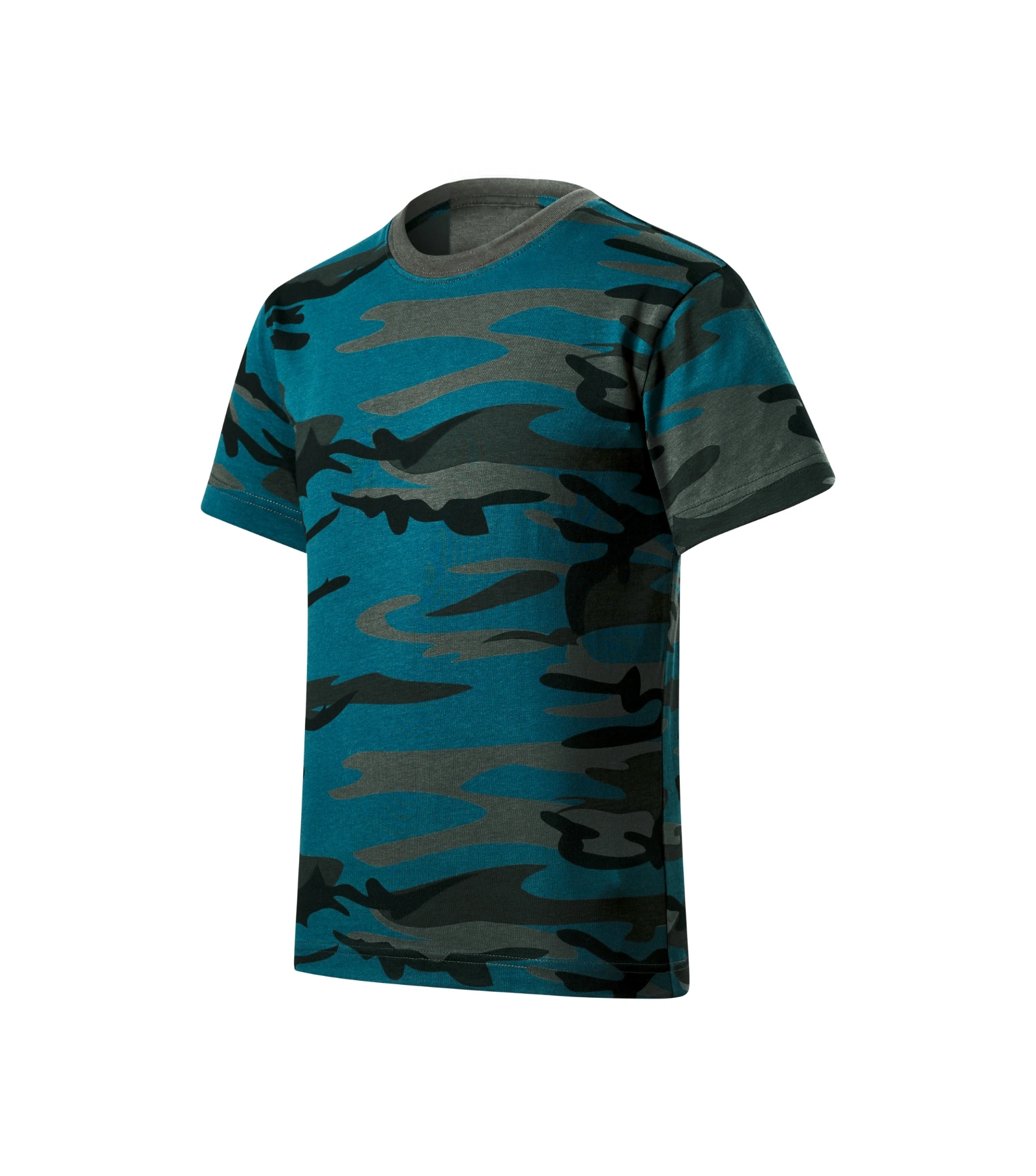 Alder Path - T-shirt kids 100% cotton - 149, camouflage petrol, size 158 cm/12 years