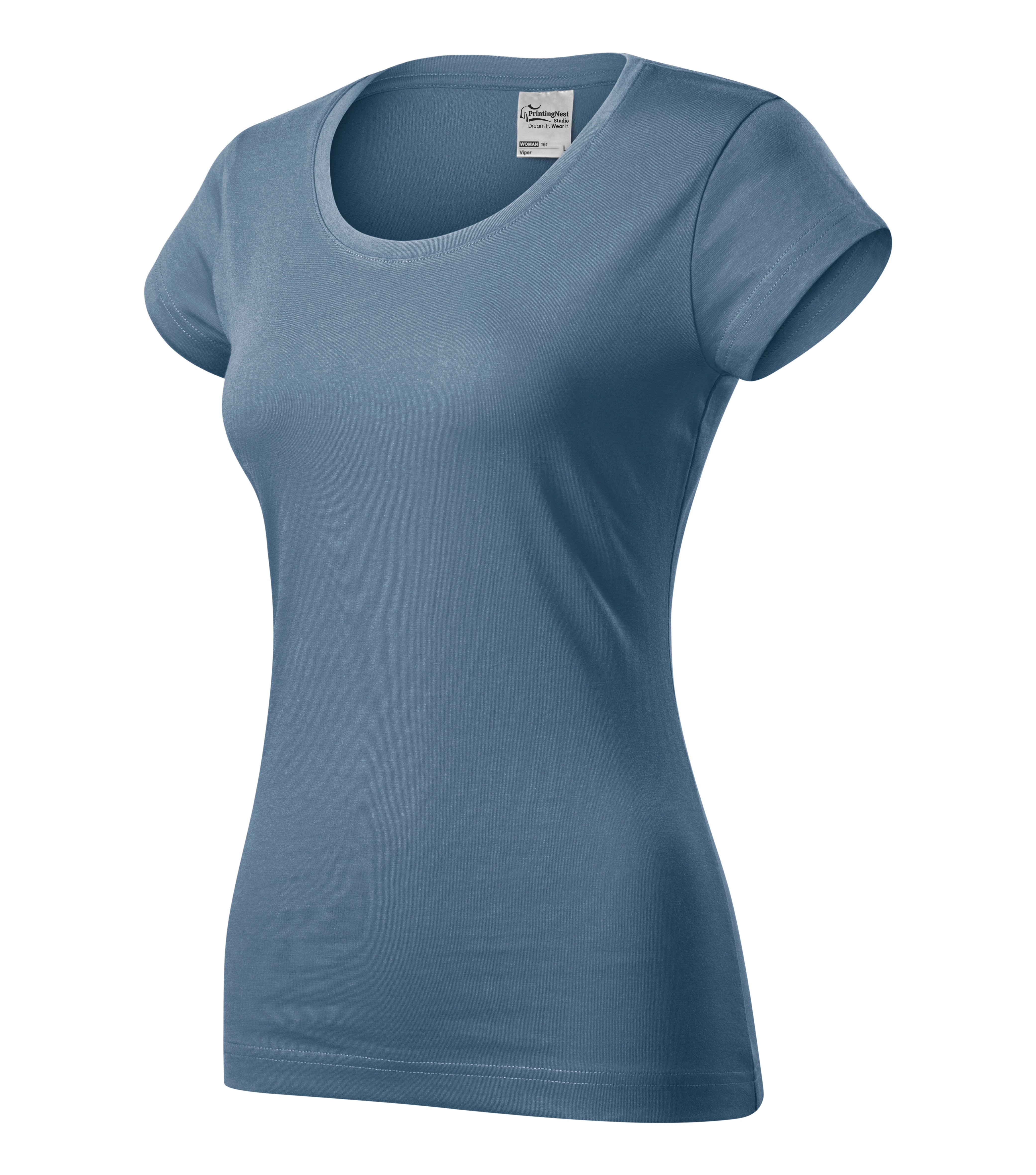 Velvet Horizon - T-shirt women‘s 100% cotton - 161, denim, size XS