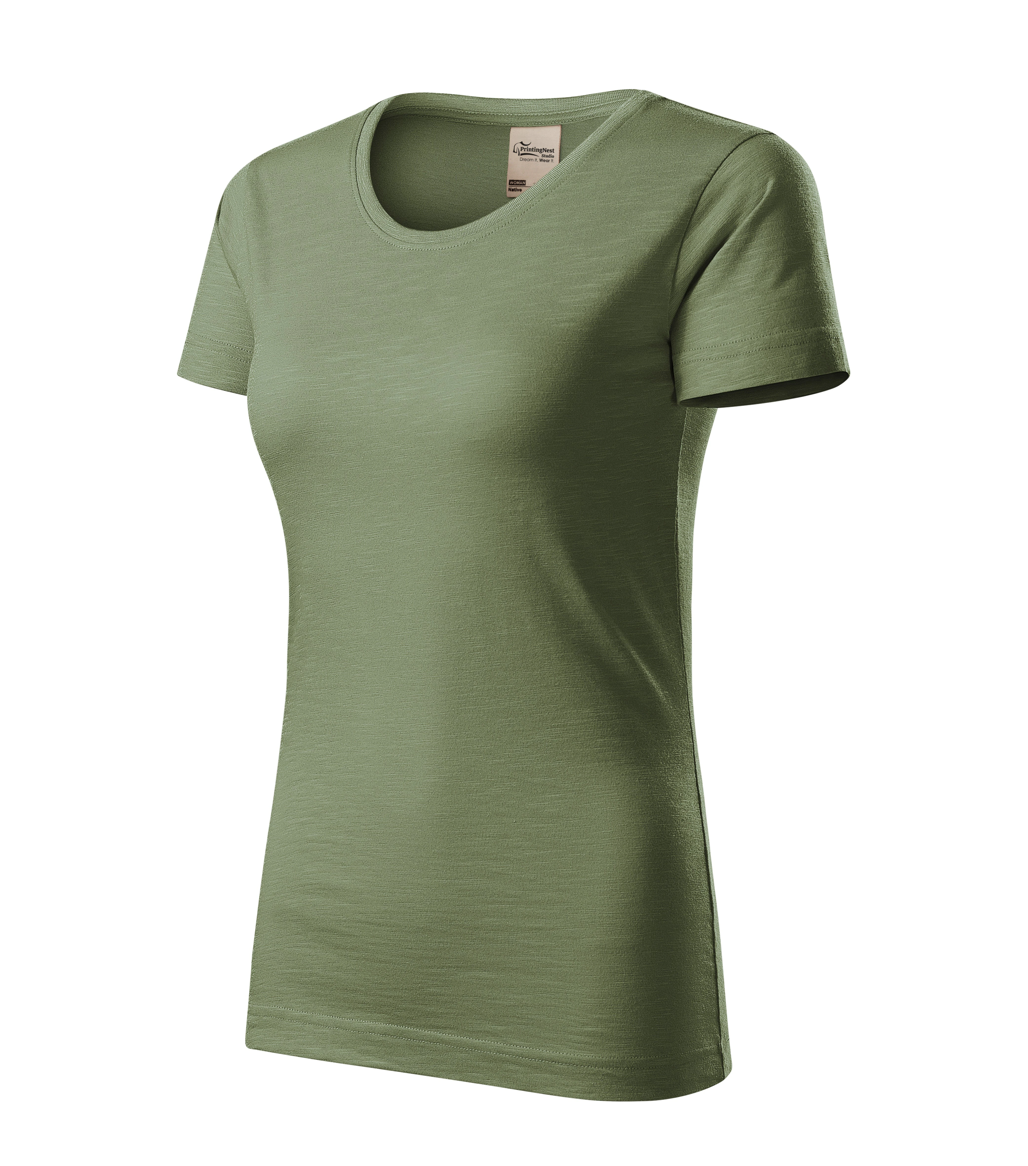Breezeform - T-shirt women's 100% organic cotton GOTS - 174, khaki, size XS