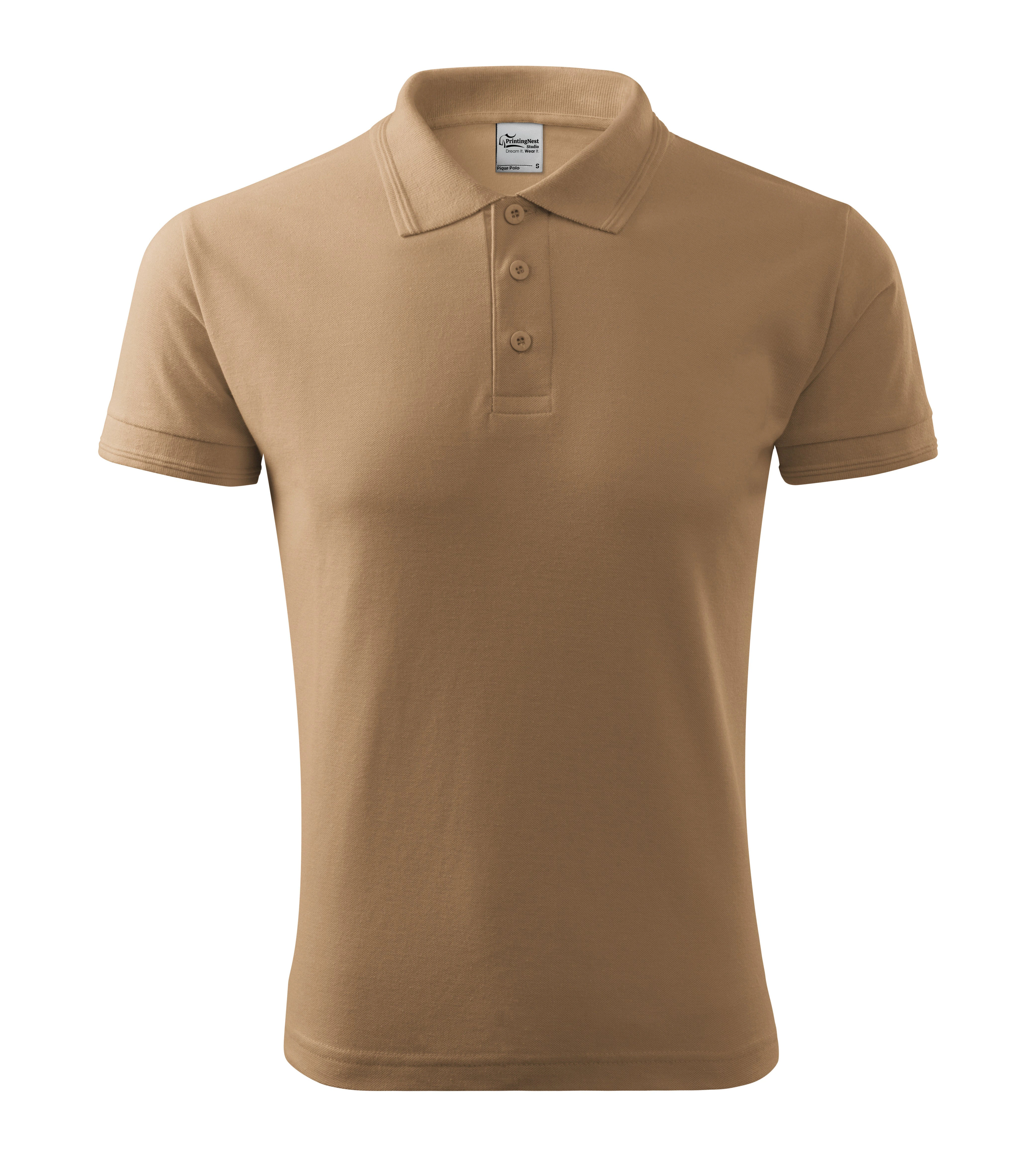 Marzium - Polo da uomo 65% cotone 35% poliestere - 203, sabbia, taglia S