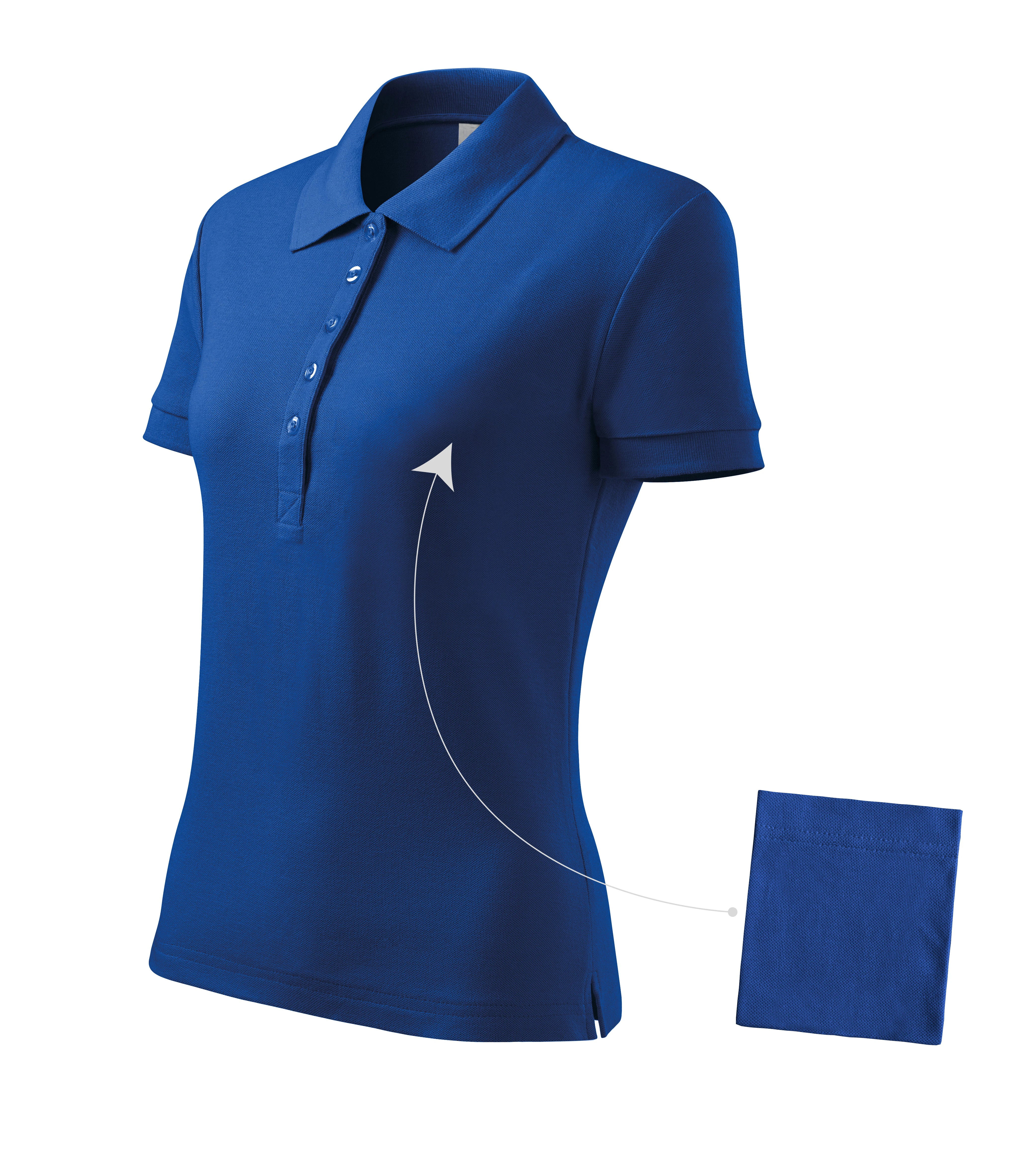 Amarine - Polo da donna 100% cotone - 213, blu reale, taglia XS