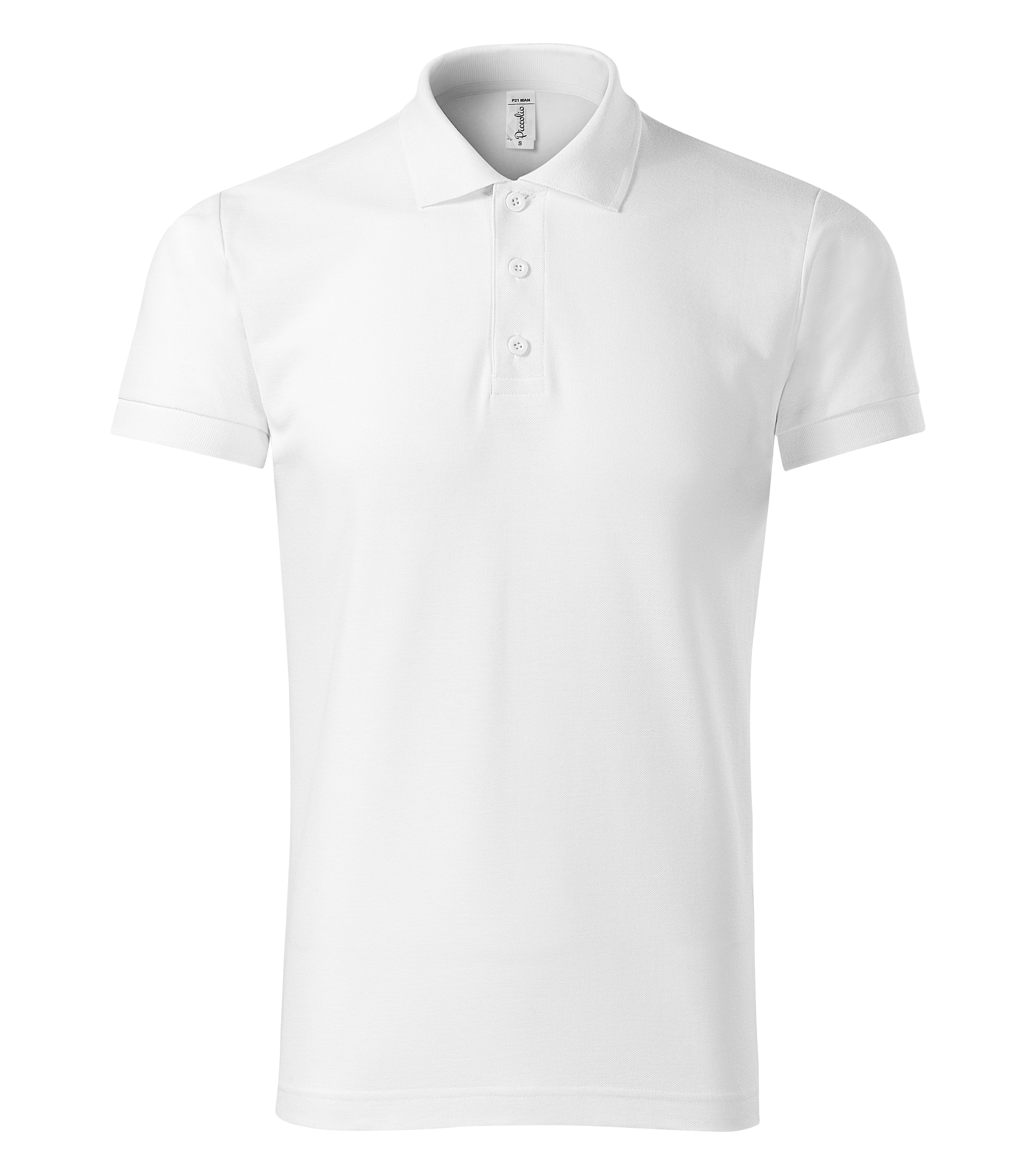Basaltine - Polo Shirt men's 65% cotton 35% polyester - P21, white, size S