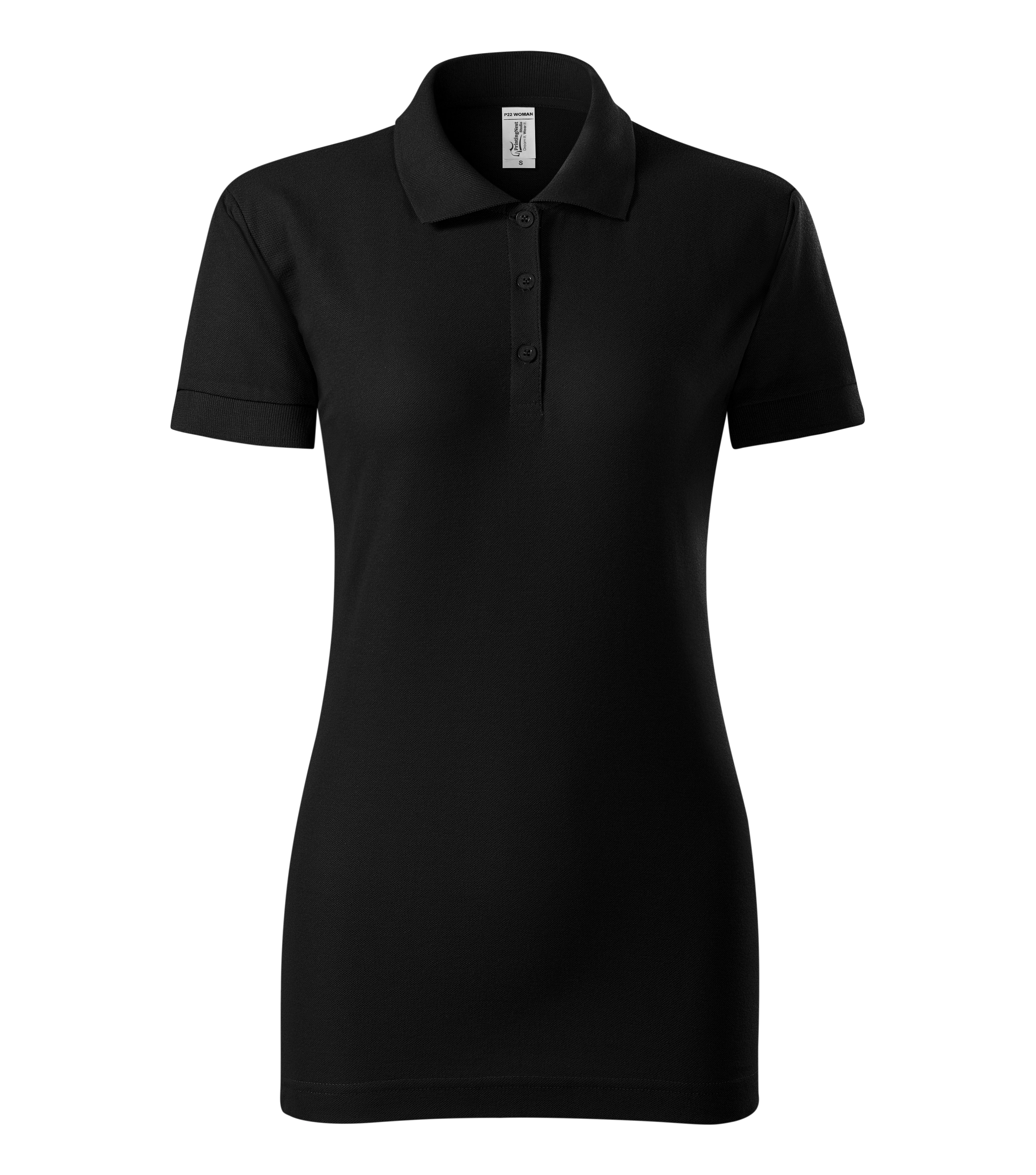 Morganite -Polo da donna 65% cotone 35% poliestere - P22, nero, taglia S