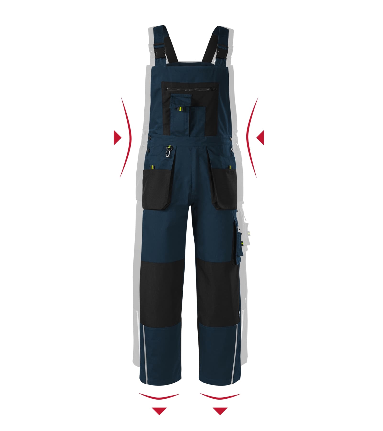 Terra Line - Work Bib Trousers men's 65% polyester, 35% cotton - W04 in navy blue