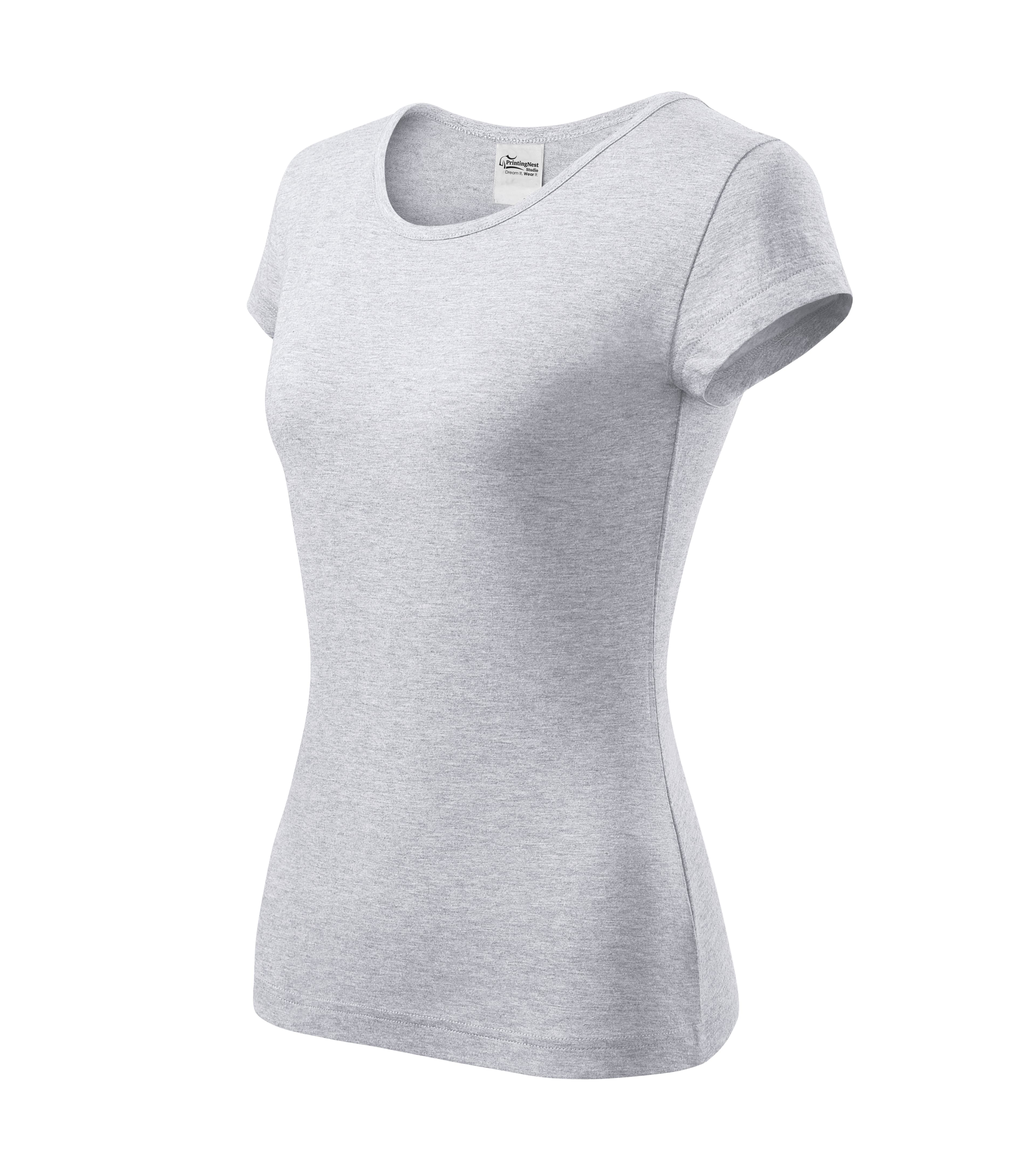 Pure Haven - T-shirt women's 100% cotton - 122 in Ash melange