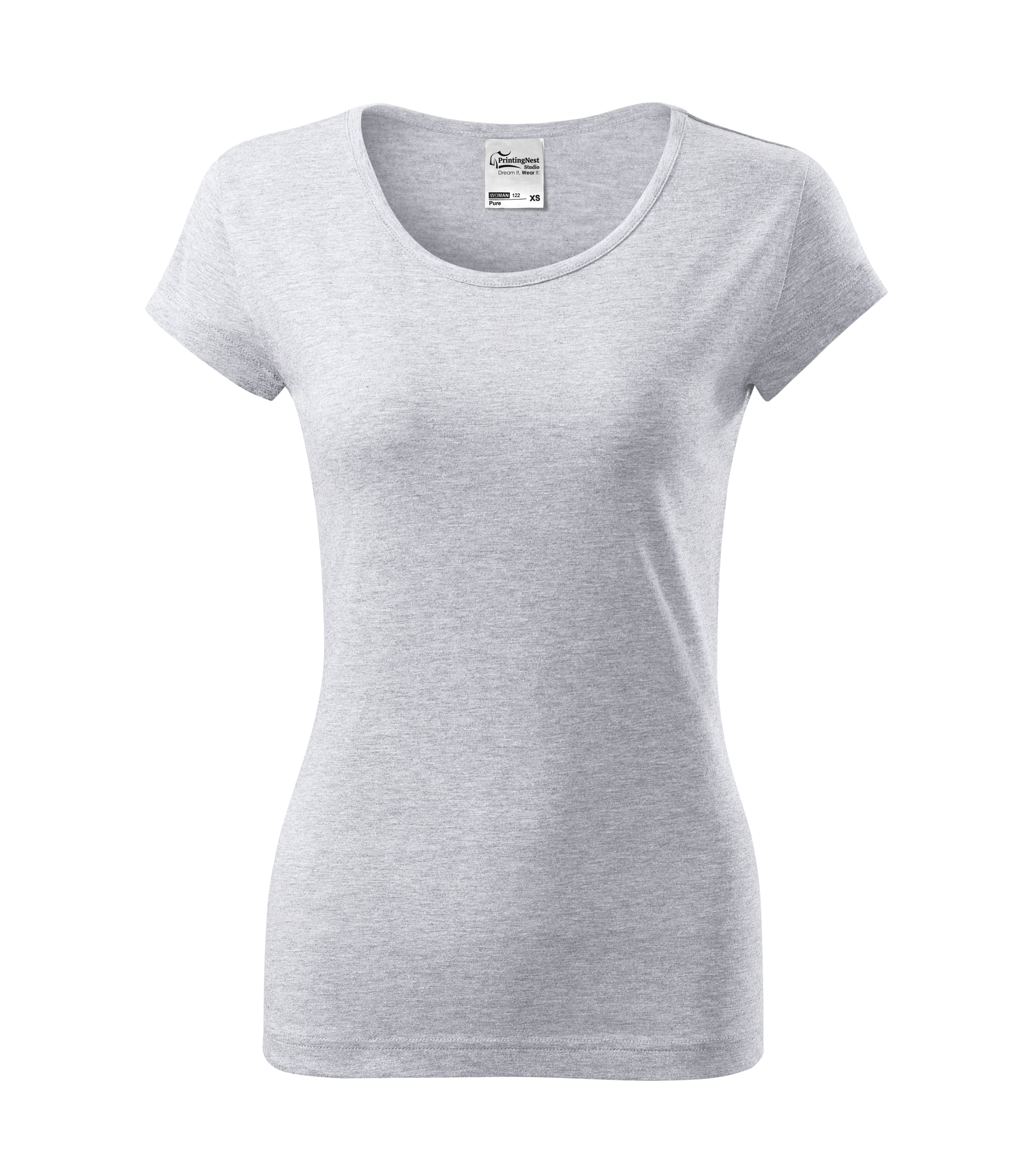 Pure Haven - T-shirt women's 100% cotton - 122 in Ash melange