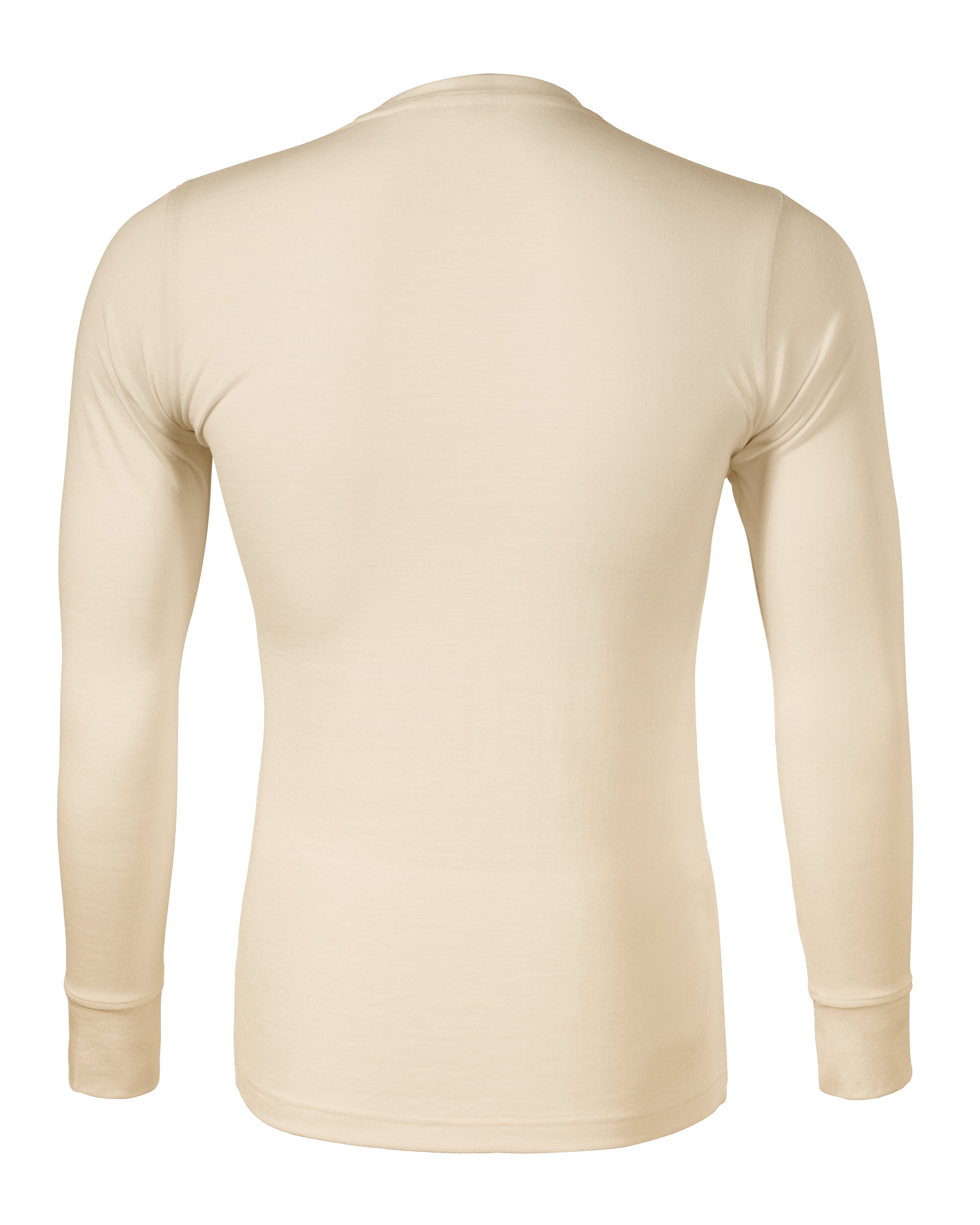 Steel Haven - T-shirt men's 100% MERINO wool (long sleeve) - 159 in Almond