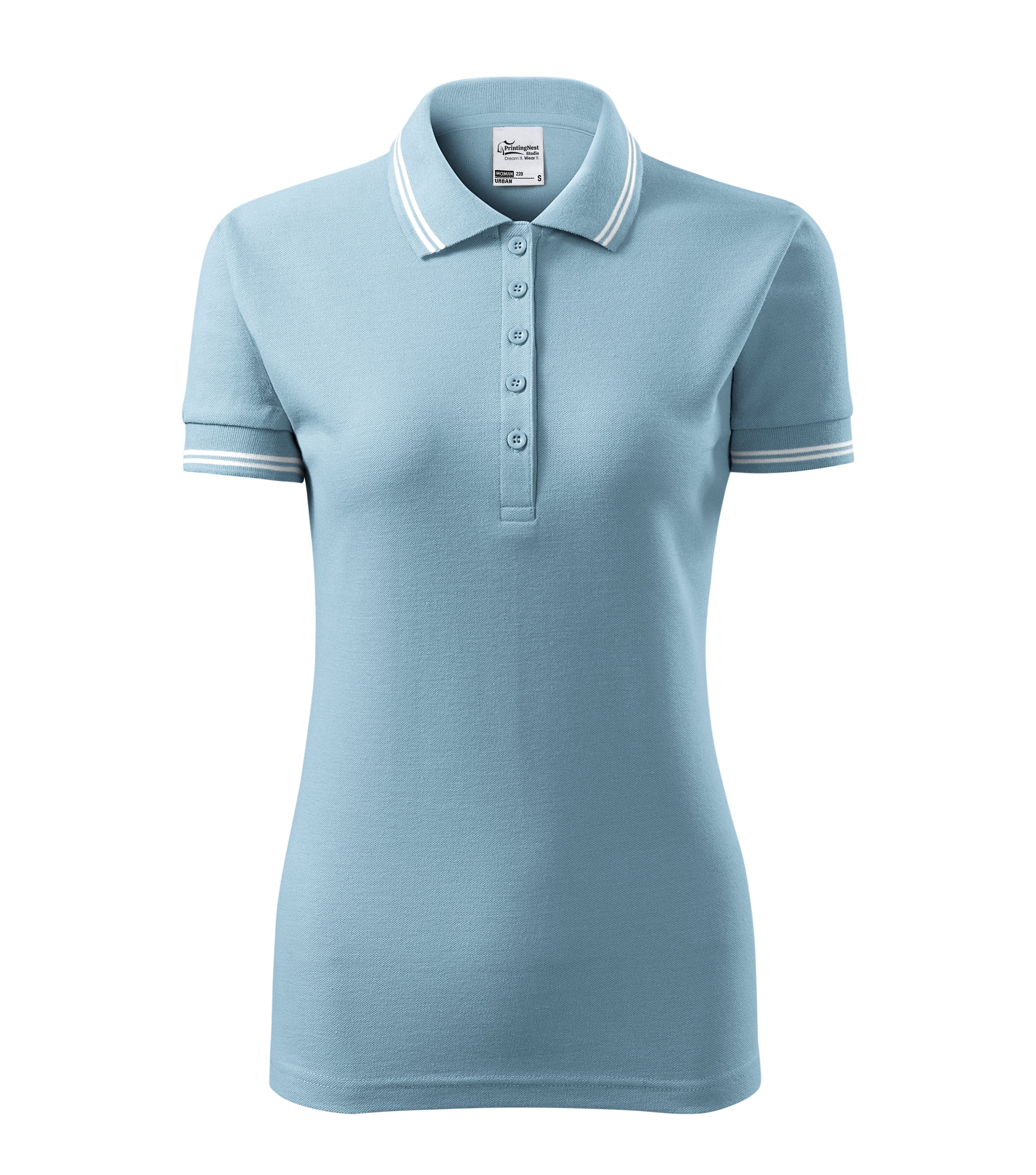 Rose Quartz -Koszulka polo damskie 65% bawełna 35% poliester - 220 w kolorze błękit nieba