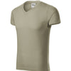 Slim FIT V-neck T-shirt men's 100% cotton - 146 - light khaki