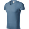 Slim FIT V-neck T-shirt men's 100% cotton - 146 - denim
