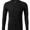 LUXURY T-shirt men's  100% merino wool long sleeve - 159 - Black