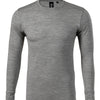 LUXURY T-shirt men's  100% merino wool long sleeve - 159 - Gray