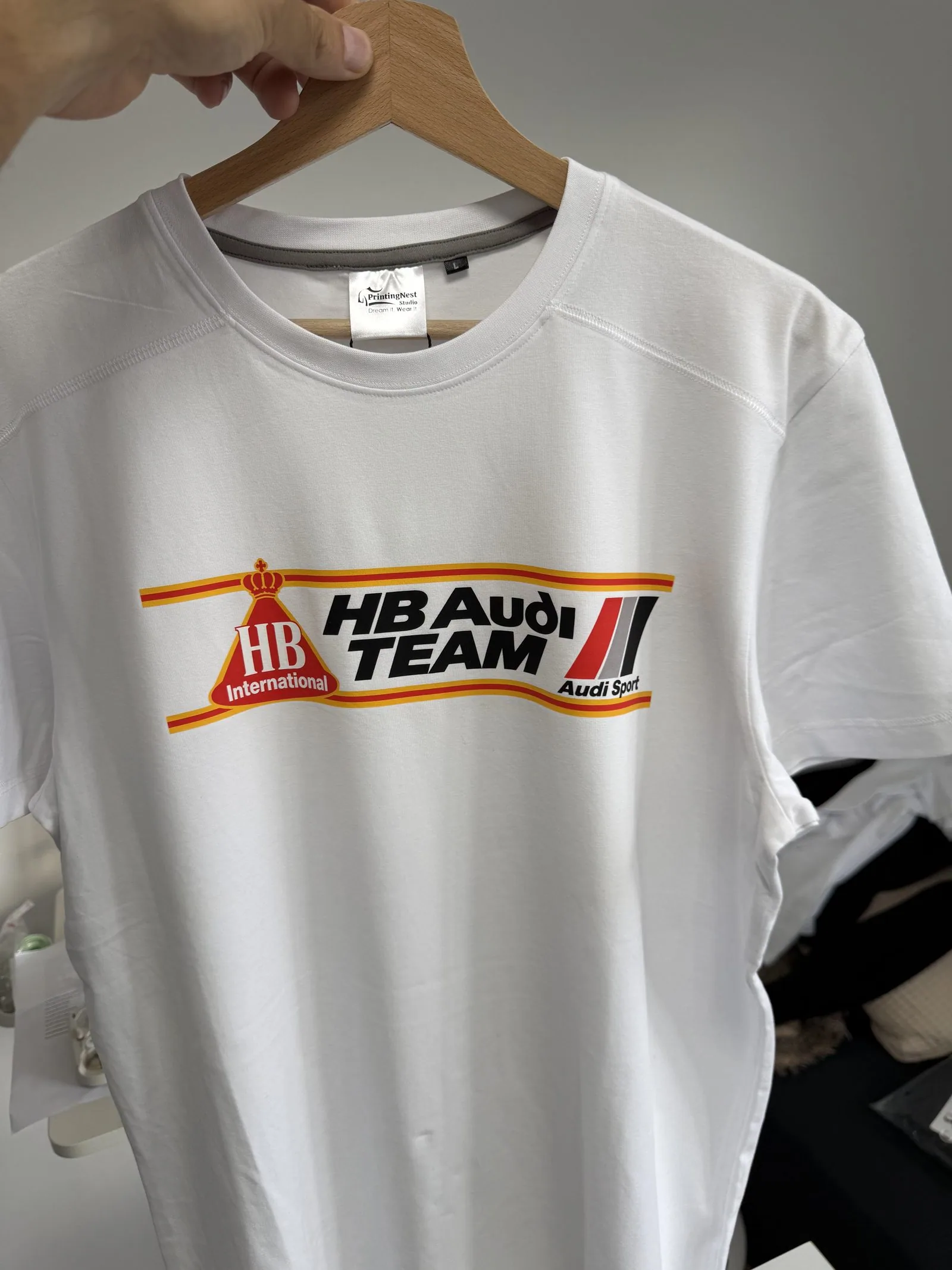 White T-shirt with HB Audi Team print