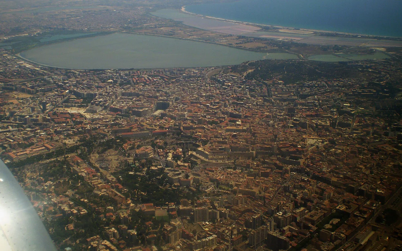 Pohled na město Cagliari